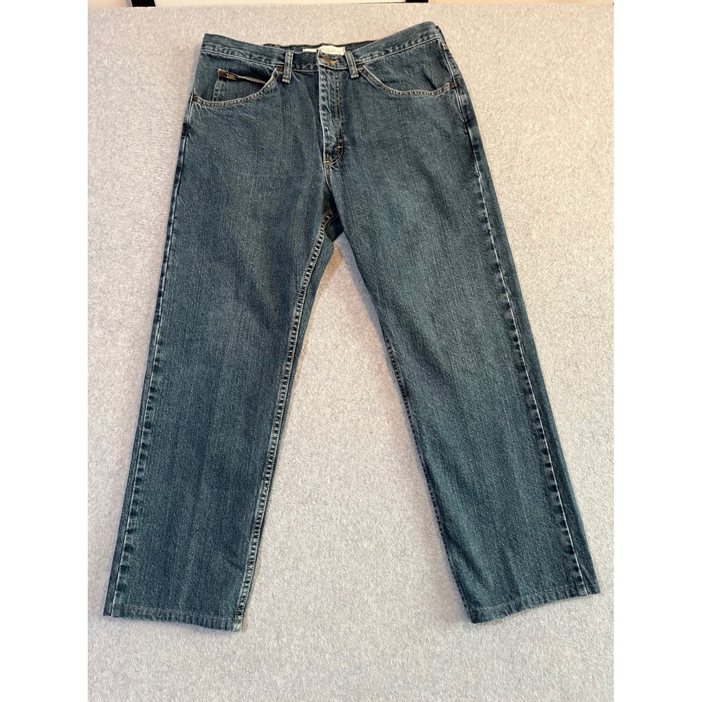 Lee Regular Fit Mens Jeans 34x27.5 Medium Wash Straight Leg Denim JIM-M597-020